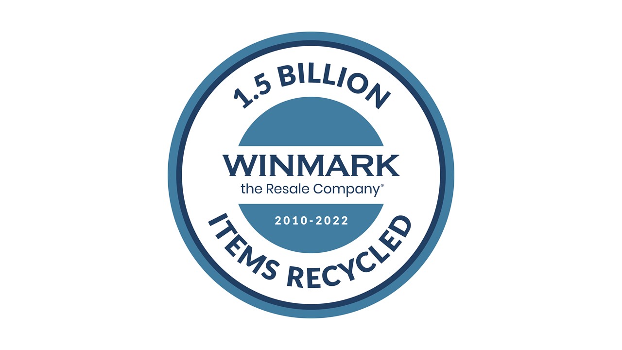 Winmark icon stating 1.5 Billion items recycled