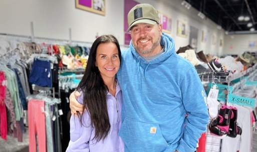 Danielle DeLucco and Mike Molnar in their Plato's Closet location