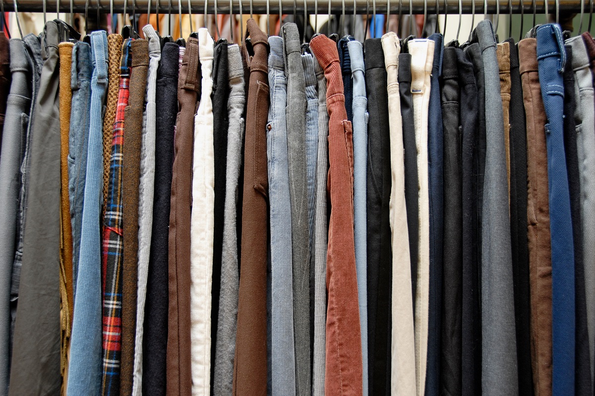 A rack of clothing at one of Winmark's franchises
