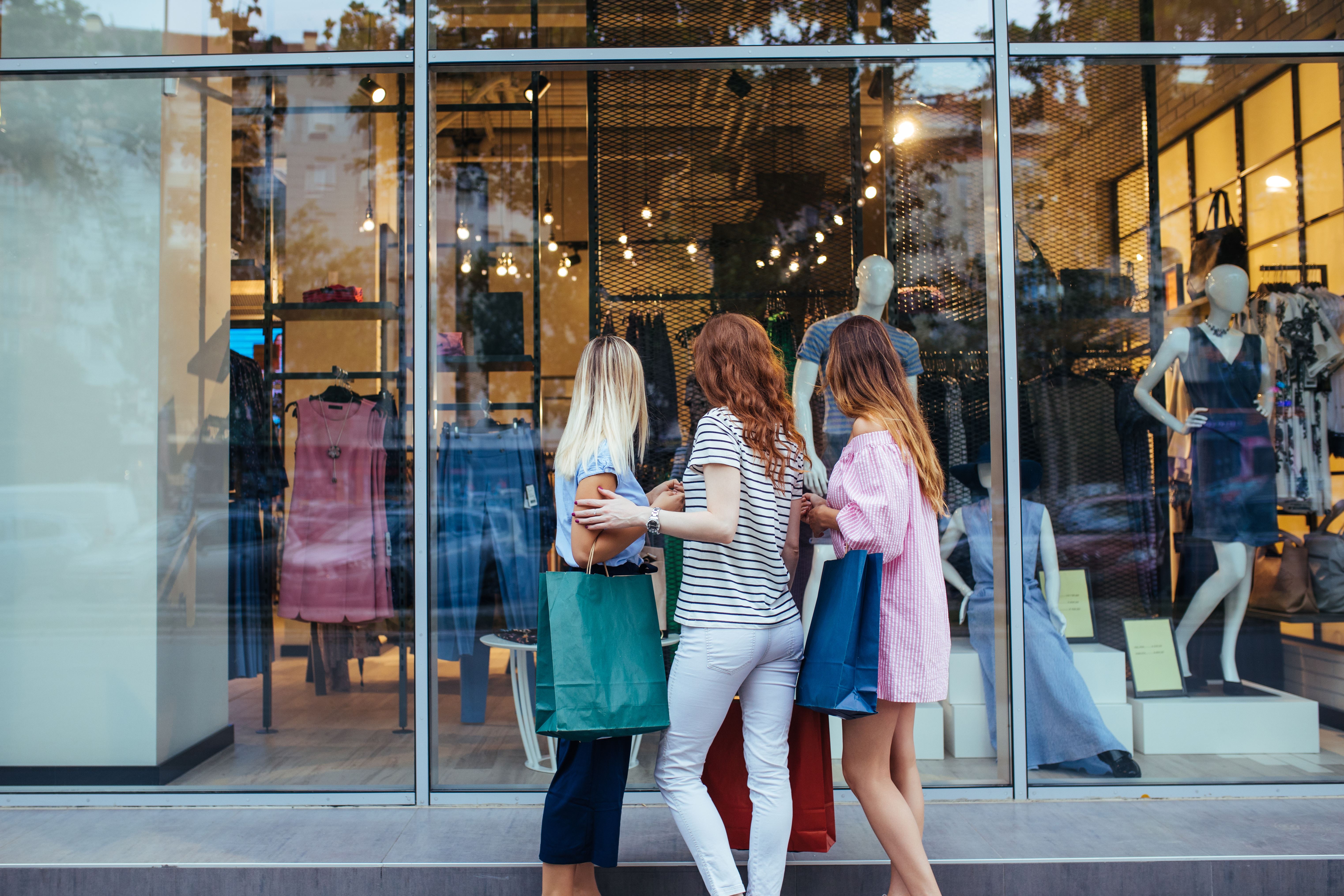 Teenagers shopping