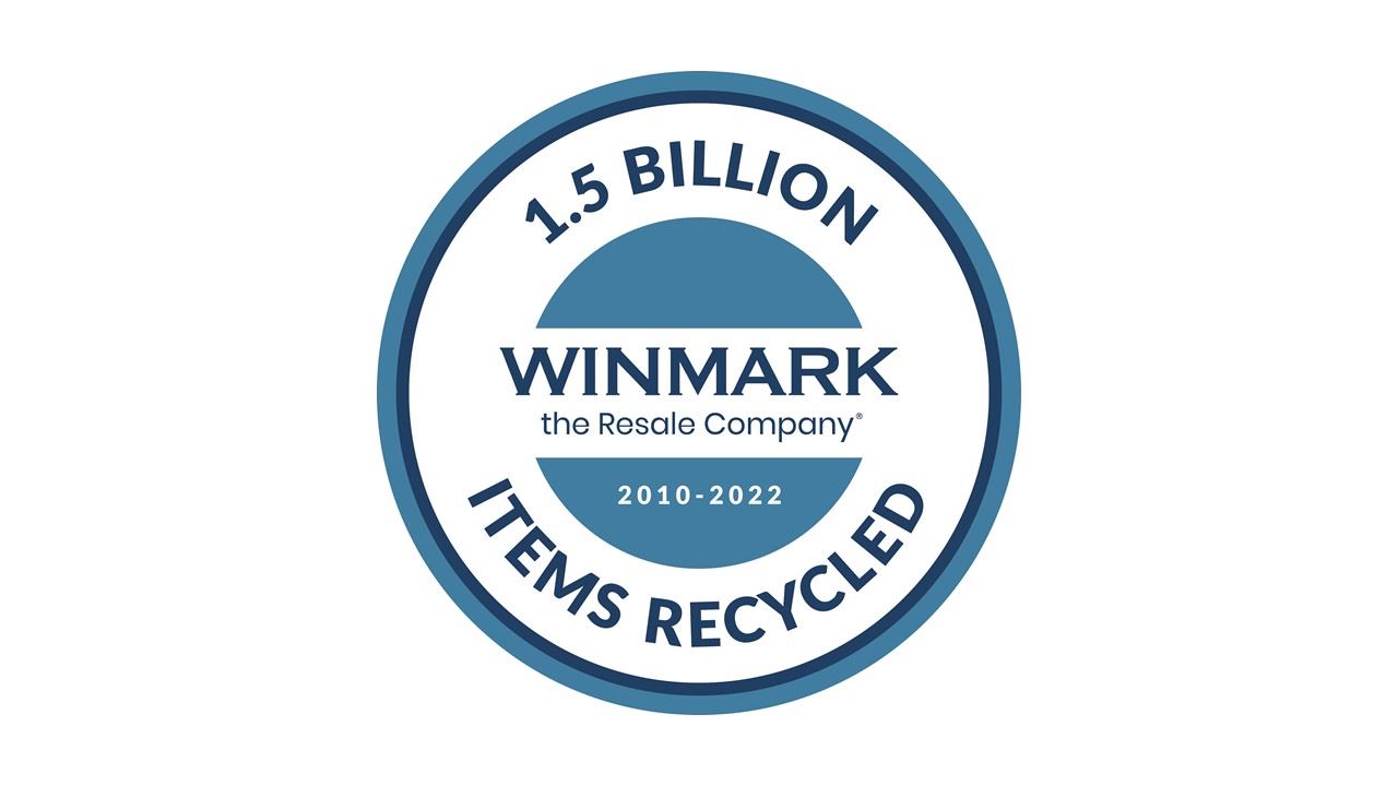 Winmark icon stating 1.5 Billion items recycled