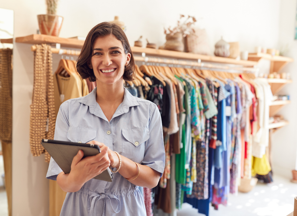 Woman working at a retail store